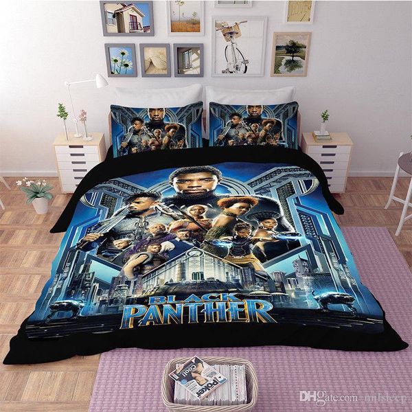 3d Captain America Black Panther Duvet Cover Bedding Set