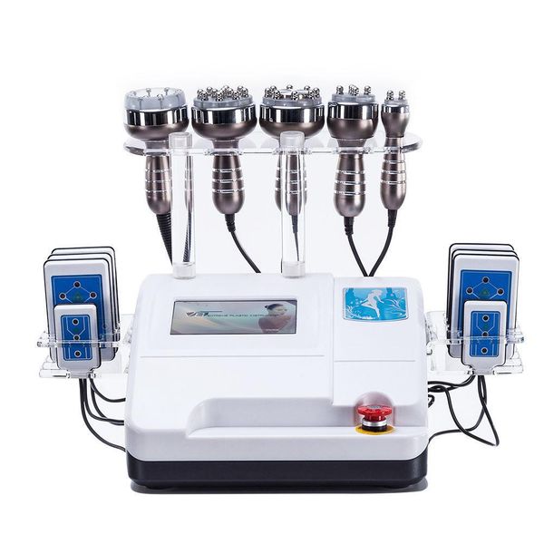 

6in1 40k ultra onic cavitation multipolar rf 8 pad lllt lipo la er vacuum lipo uction limming machine kin care alon pa