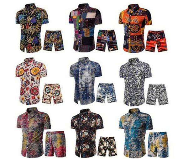 

мужские дизайнерские цветочные печатные футболки пляж приморский праздник короткие костюмы шорты наборы 2шт спортивные костюмы мужская одежд, Gray