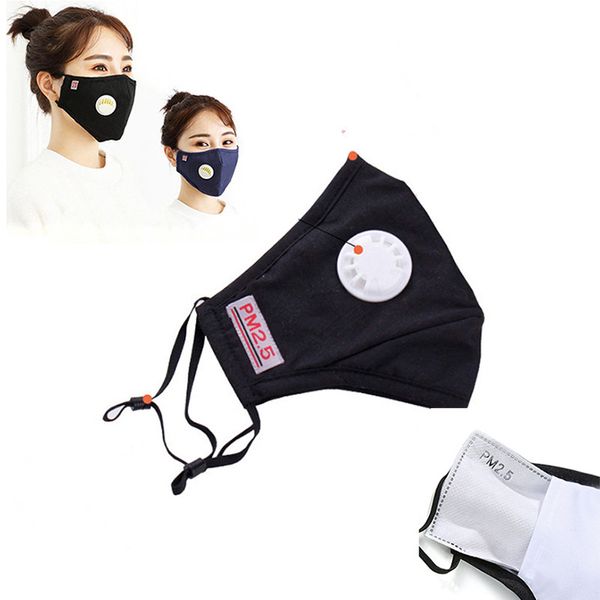 

Хлопок PM2. 5 анти дымка Маска дыхательный клапан анти-пыль рот Маска активированный уголь фильтр респиратор рот-муфель Черная маска лицо