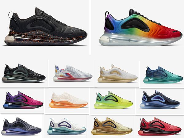 

2019 new 72c shoes full cushioned men neon triple black carbon grey sunset metallic silver chaussures running shoes size 40-45, White;red