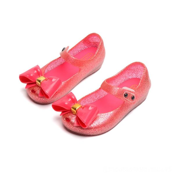 

toddler girls baby girl kids sweet with bow-knot sandals shoes soft pvc jelly shoes children beach sandals princess hot, Black;red