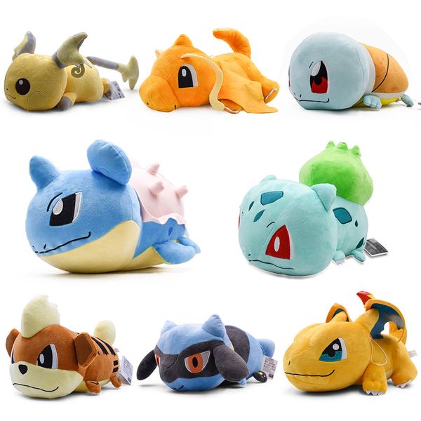 

15 inch Pokemons Pikachu Charmander Squirtle pillow Plush toys Soft stuffed cute Grab machine Doll For Children birthday best gift lol