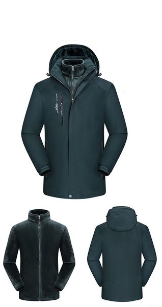 

designer men's winter jackets fashion warm thick outwear coats with brand letter zipper men's caridigan hoodies + coats two-piece, Black;brown