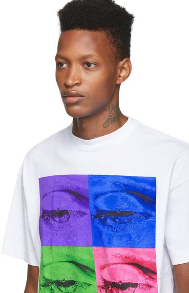 

2020/angelss europe american tide brand luxury designer tee men women short-sleeved t-shirt colorful eyes tears cotton lcouple t-shirts, White;black