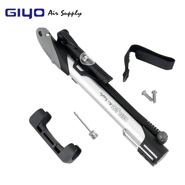 

giyo bicycle pump cycling 140psi mtb road foldable bike ball portable floor air inflator presta schrader f/v a/v gm-71