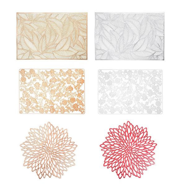 

pvc placemat foldable pads heat insulation solid color non-slip restaurant table mat flexibility kitchen placement home decor