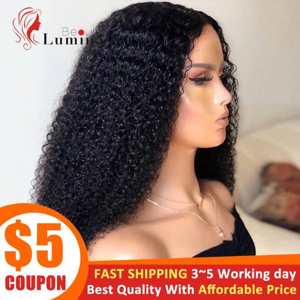 

kinky curly human hair wig 4x4 lace closure wig brazilian curly hair wigs for black women natural hairline long, Black;brown