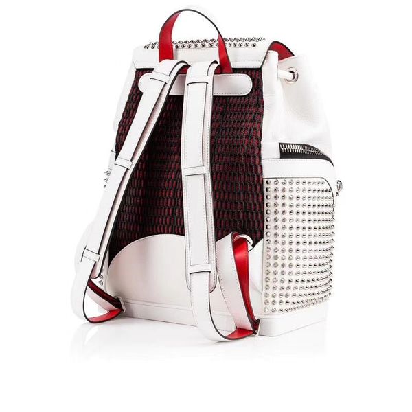 

red blue women and men shcool bag r lamb skin spike rivetbags crystal spins brand backpack black color packbag big bag