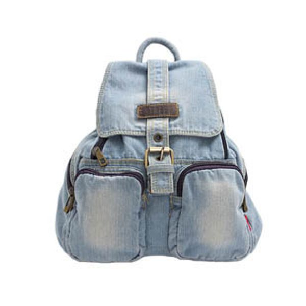 

new denim bag women's bag korean small backpack casual backpack school swagger
