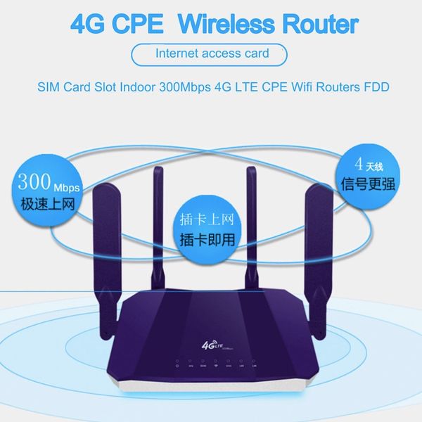 

4g lte cpe mobile wifi wireless router with sim card slot indoor 4g lte cpe wifi routers fdd 300mbps wireless router