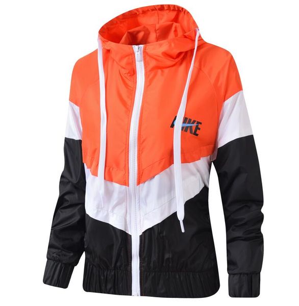 

Women jacket windbreaker zipper hoodie patchwork thin coat fa hion ca ual outerwear treet pring port jacket coat, Black;brown