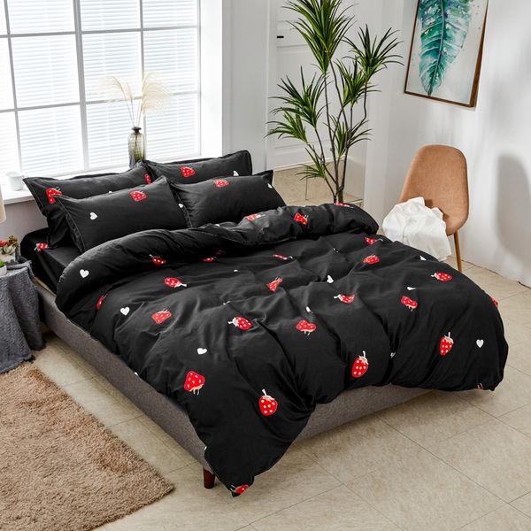 

strawberries printing bedding set 2pcs/3pcs duvet cover set 1 quilt cover+1/2 pillowcases(no sheet) twin full  king