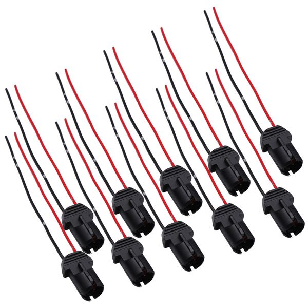 

yunpicar 194 t10 w5w wedge rubber replacement plug sockets wiring harness connector led light bulbs 10pcs