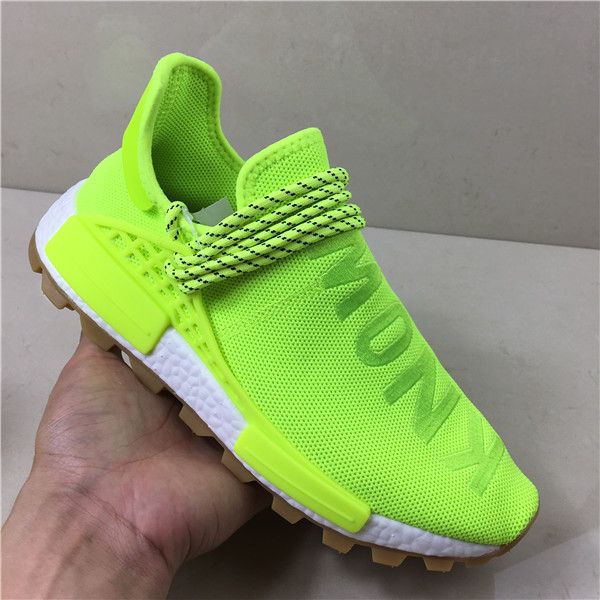 

wholesale human race pharrell williams hu trail know/soul in volt men women running shoes designer sneakers sports shoes (without box