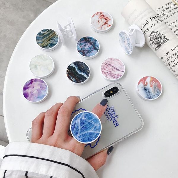 

luxury colorful marble foldable phone stand holders for all phones and tablets mobile phone universal finger ring holder