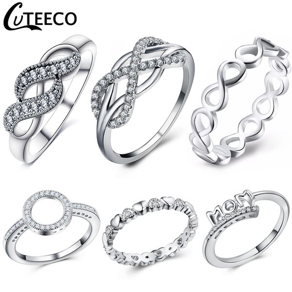 

cuteeco european trendy engagement rings for women 2019 new design zircon ring wedding jewelry gift dropshipping, Slivery;golden