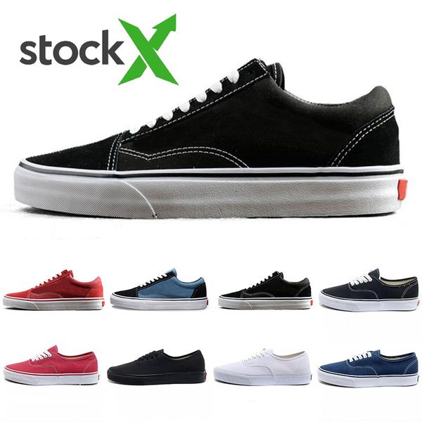 

old skool canvas mens casual shoes black white blue red classic fashion men women trainers sports sneakers skate shoe 36-44