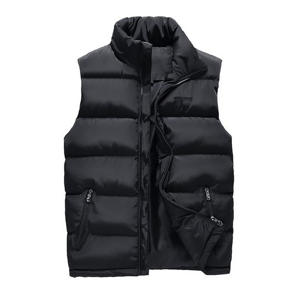 

casual vest men autumn winter jackets thick vests man sleeveless coats male warm cotton-padded waistcoat men gilet veste hommes, Black;white