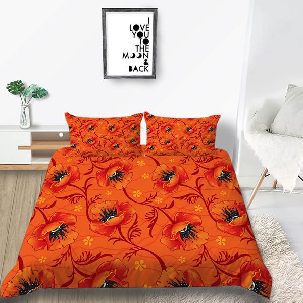 Poppy Bedding Set Single Beautiful High End Floral Duvet Cover