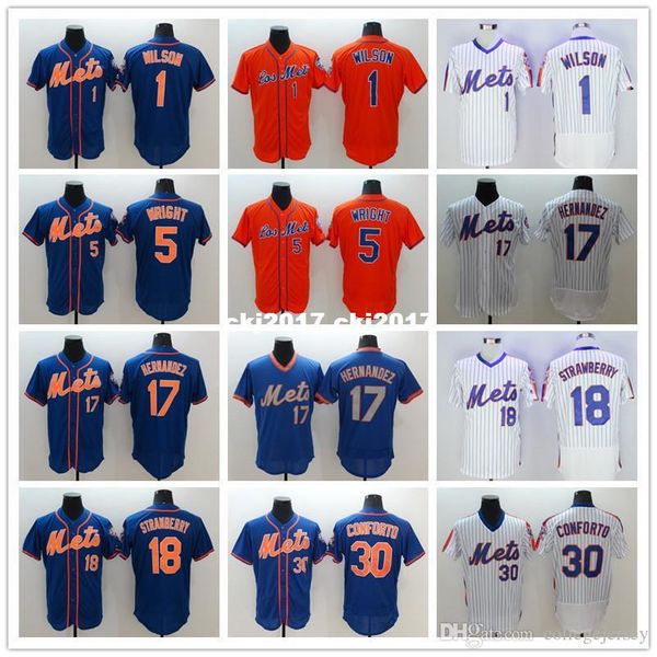 

5 david wright 18 darryl strawberry jerseys white gray red blue, Blue;black