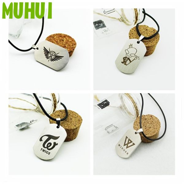 

kpop winner ss501twice necklace women titanium steel anime the kings avatar fairy tail naruto pendant men jewelry collier b207, Silver