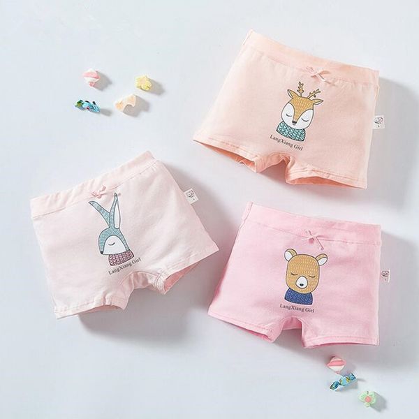 

3 pcs/lot cotton cartoon animal baby quadrangle bottom pants girls flat pants student child underpants household underwear, Camo