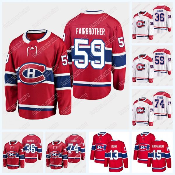 

Montreal Canadiens Cole Caufield 36 Gianni Fairbrother 59 Jayden Struble 74 Hockey Jersey 2019 Draft Player Jersey For Mens Woemens Youth
