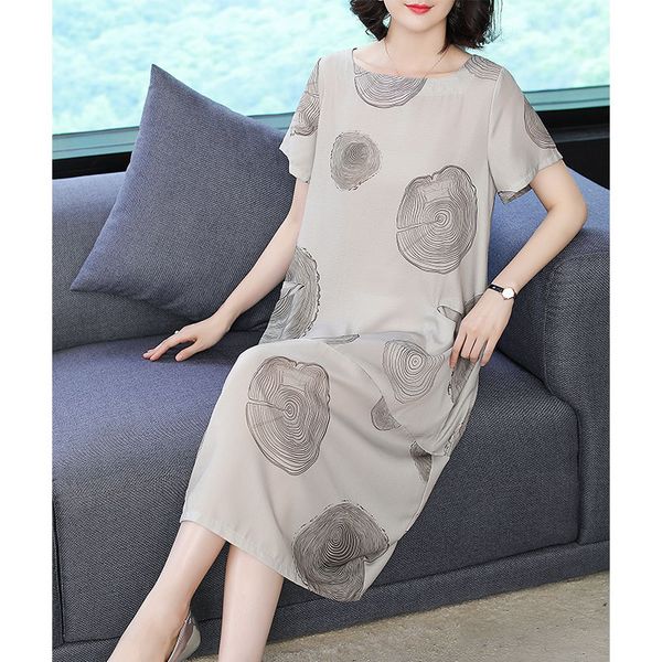 

plus size elegant retro dress 2019 summer casual vintage o-neck women dresses fashion patchwork print dresses vestidos, Black;gray