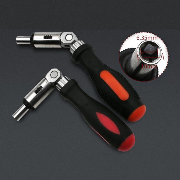 

multi-function ratchet screwdriver angle variable 0-180 degrees can be turned left and right 1/4 inch hex interface