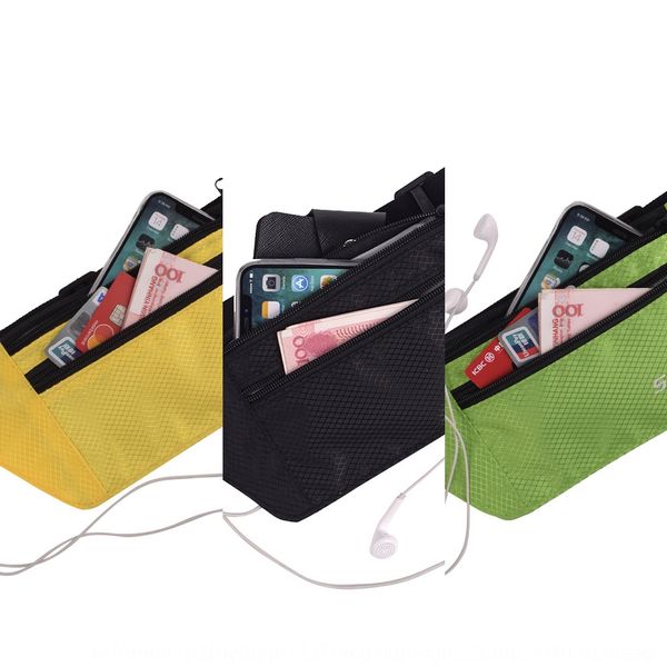 

7pwky 2020 outdoor headset running running bag pack ultra-thin women's sports waist pack with headphone jack phone waterproof waist b