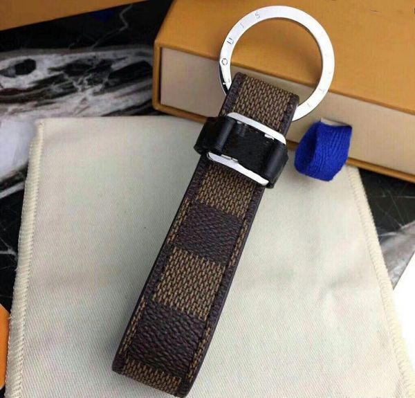 

classic leather car keychain lattice men and women keychain couple simple waist padlock chain charm gift keychain supply, Silver