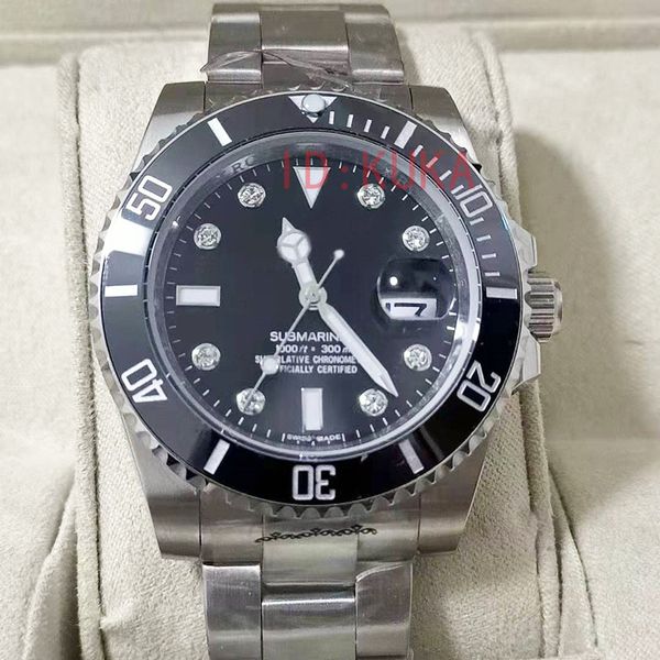 

2020 luxury mens watches 116110 automatic movement 40mm watch men black face date model watches machinery steel master mens wristwatches, Slivery;brown