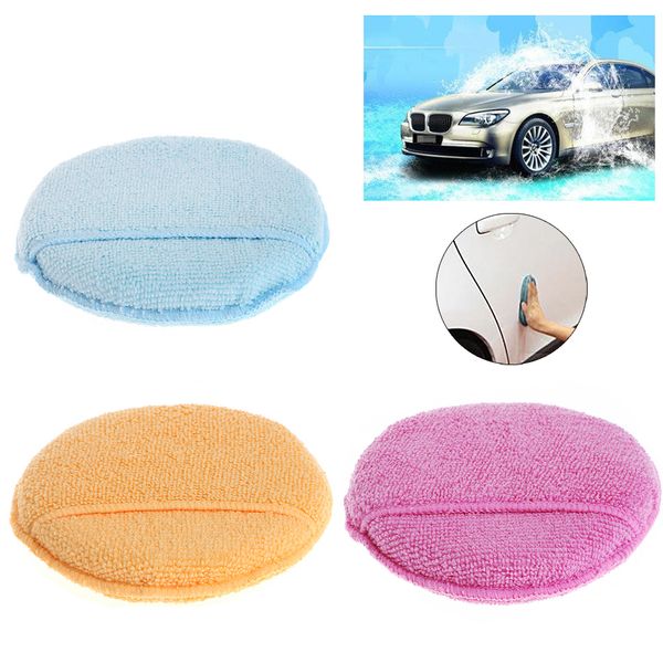 

1pc car waxing polish microfiber foam sponge applicator clean detailing pads