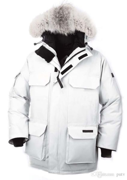 

down warm parkas goose men's expedition parka long detachable down jacket breathable and comfortable warm 90% white goose down fashion, Black