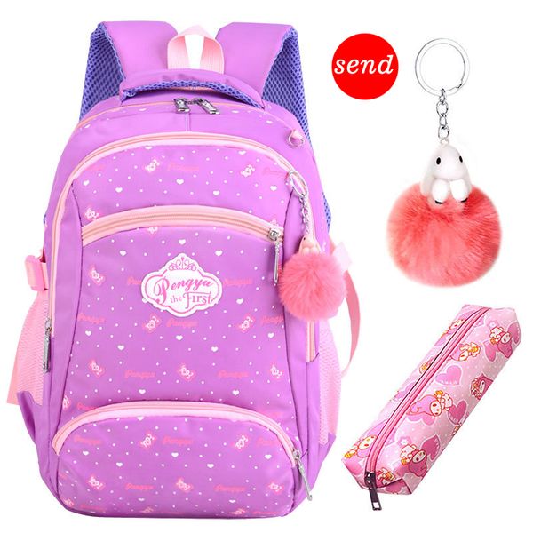 

children girls backpacks shoulder bags schoolbag with cute pendants pencil case