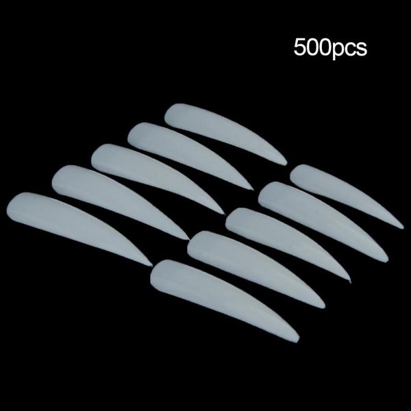 

500pcs 3 colors false nail tips long false nail diy decoration art, Red;gold