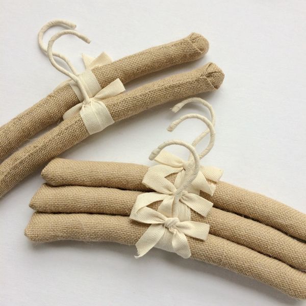 

natural linen padded sponge clothes hangers 38cm size coat hanger rack
