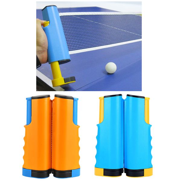 

2x retractable table tennis net rack blue+orange