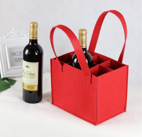 bag Il vino nuovo grande bottiglia di vino feltro copertura Holder regalo borsa del partito della casa del Festival decorazione di Natale del partito di pranzo Tabella Bag decorazioni casi