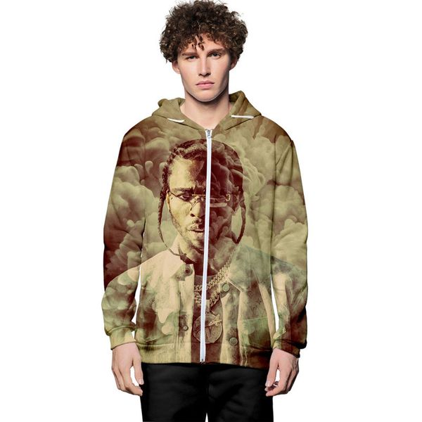 

поп смок печати мужские толстовки с длинным рукавом с капюшоном мужчины пуловеры толстовки кардиган zipper самцы вскользь толстовки, Black