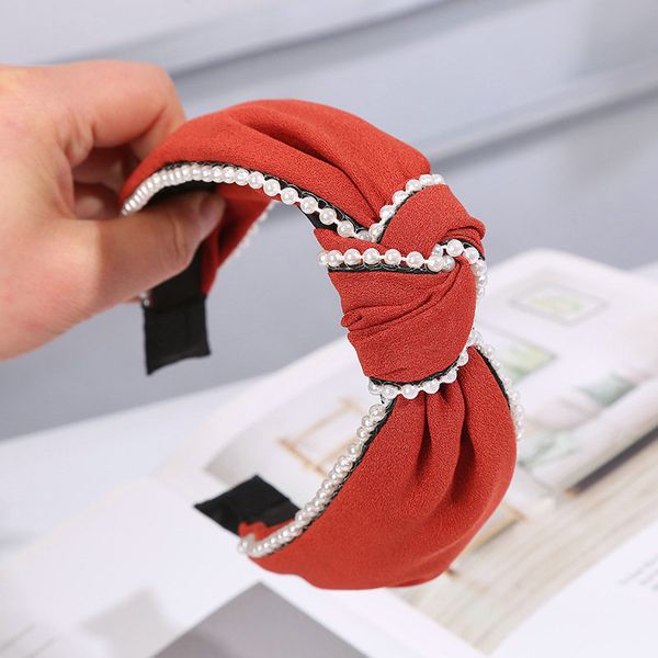

ленты атласные жемчужина крест оголовье hairbands для lady fancy волос для маленьких детей pearl head bands тройной черный лучший волос стил, Black;brown