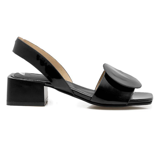 

name brand shoes casual women ankle strap chunky heels sandals, Black