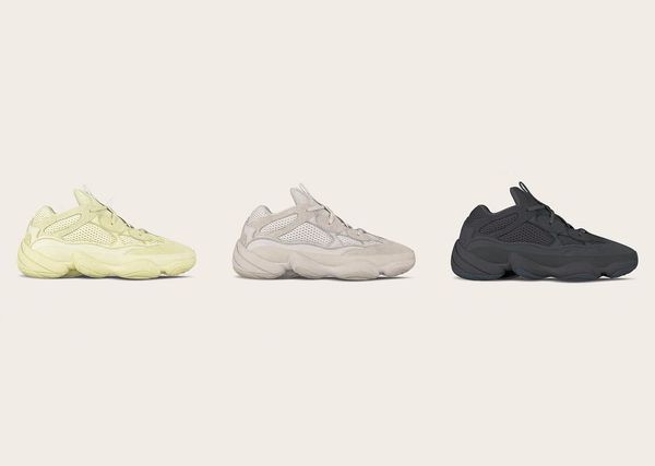 

New Salt 500 Kanye West Running Shoes With Original Box 2019 Designer Men Shoes Super Moon Yellow Blush Desert Rat 500 Sport Sneakers