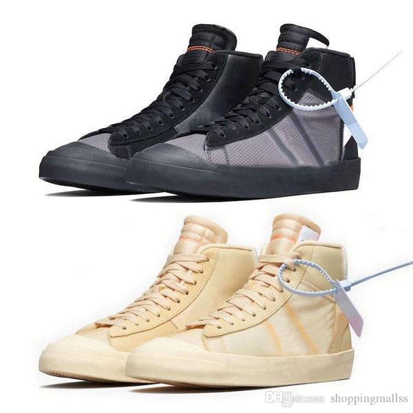 

With Box 2018 Blazer Shoes Mid Sneakers Basketball Sports Trainers Ror Men Women Black White Rice Skateboard Shoe