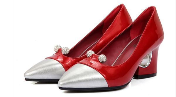

women's shoes in spring and autumn high coarse heel pointed end @20, Black