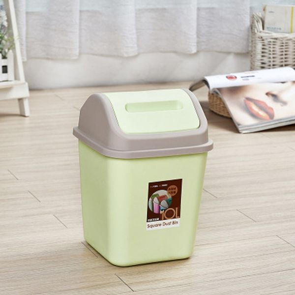 2019 12l10lhousehold Toilet Bedroom Living Room Office Kitchen With Cover Flip Cover Garbage Can Paper Basket With Large Cover From Tub982626