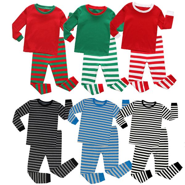 

kids designer clothes boys home clothes christmas pajamas boys girls bedgown leisure wear autumn winter sets christmas nightgown by1415, Blue;red