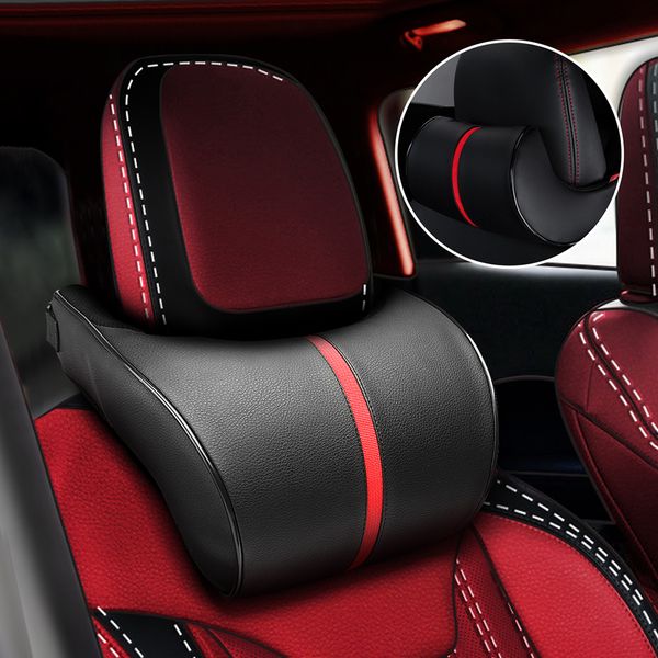

auto car accessories pu leather pillow soft fiiling memory foam pillow seat neck rest cushion travel