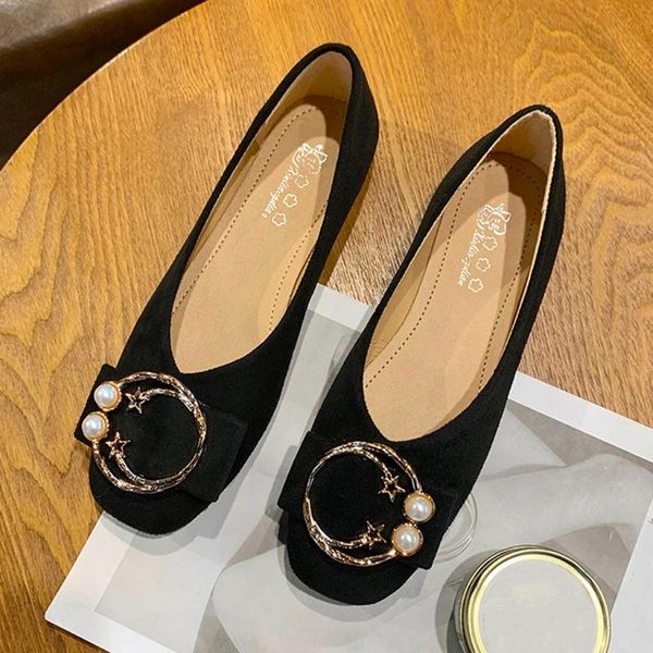 

soft bottom flat single shoes for woman new arrival shallow beanie flat loafers women lazy shoes non-slip large size flats, Black